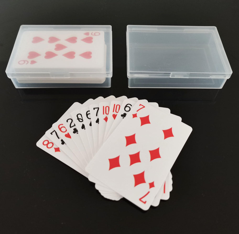 Whyogeta clear plastic material shows card designs for easy identification.