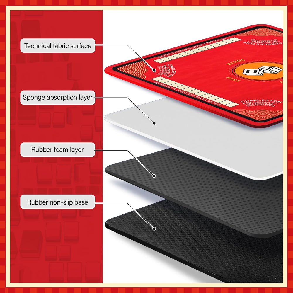 Wibeelee Mahjong Mat is a 31.5-inch square for versatile setups.