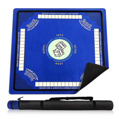 Wibeelee Mahjong Mat anti-slip blue top view keeps tiles steady during play.