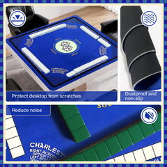 Wibeelee Mahjong Mat close-up of durable fabric and reinforced edges.