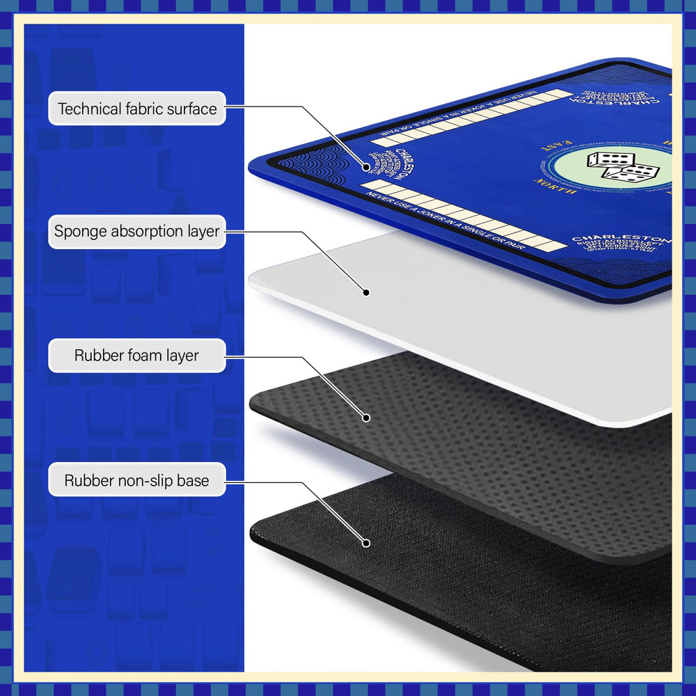Wibeelee Mahjong Mat with noise reduction dampens tile clashes.