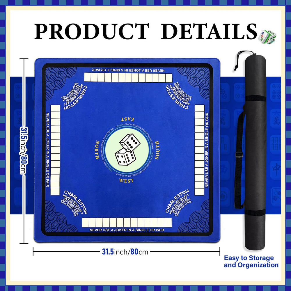 Wibeelee Mahjong Mat with storage bag for easy setup and tidy table.