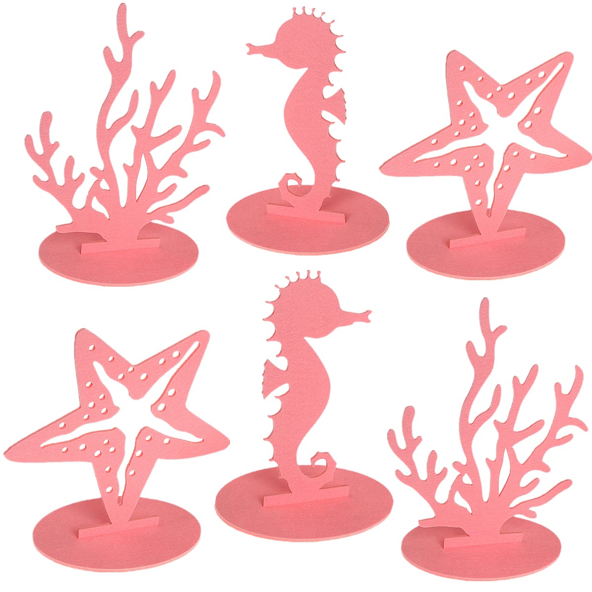 WIDELL pink mermaid centerpiece coral accent for a vibrant undersea table setting.