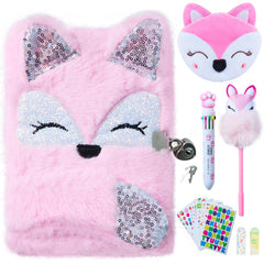 WIEWUSCH Fox Diary pink with lock for private journaling