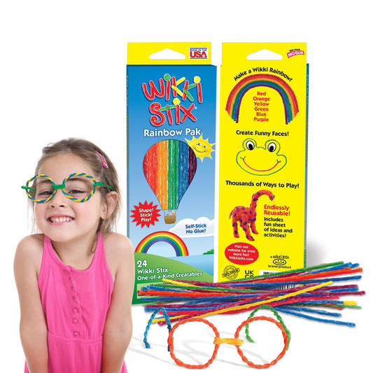 Wikki Stix Rainbow Pak with 24 colors for versatile creative play on the go