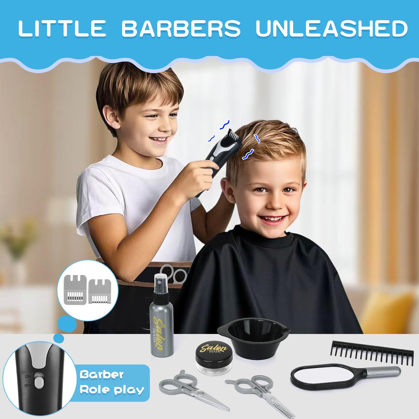 wilbvnit barber toy mirror supports role play and interactive grooming scenarios