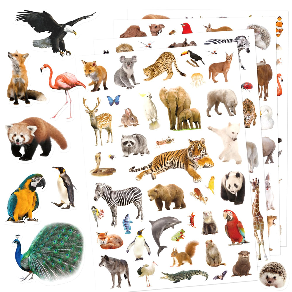 Wild Animals Stickers show safari designs to brighten scrapbooks and gifts.