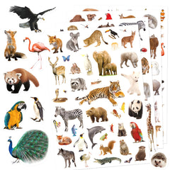 Wild Animals Stickers show safari designs to brighten scrapbooks and gifts.