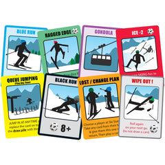 Wild Card Games SKI Run event cards with on-mountain challenges