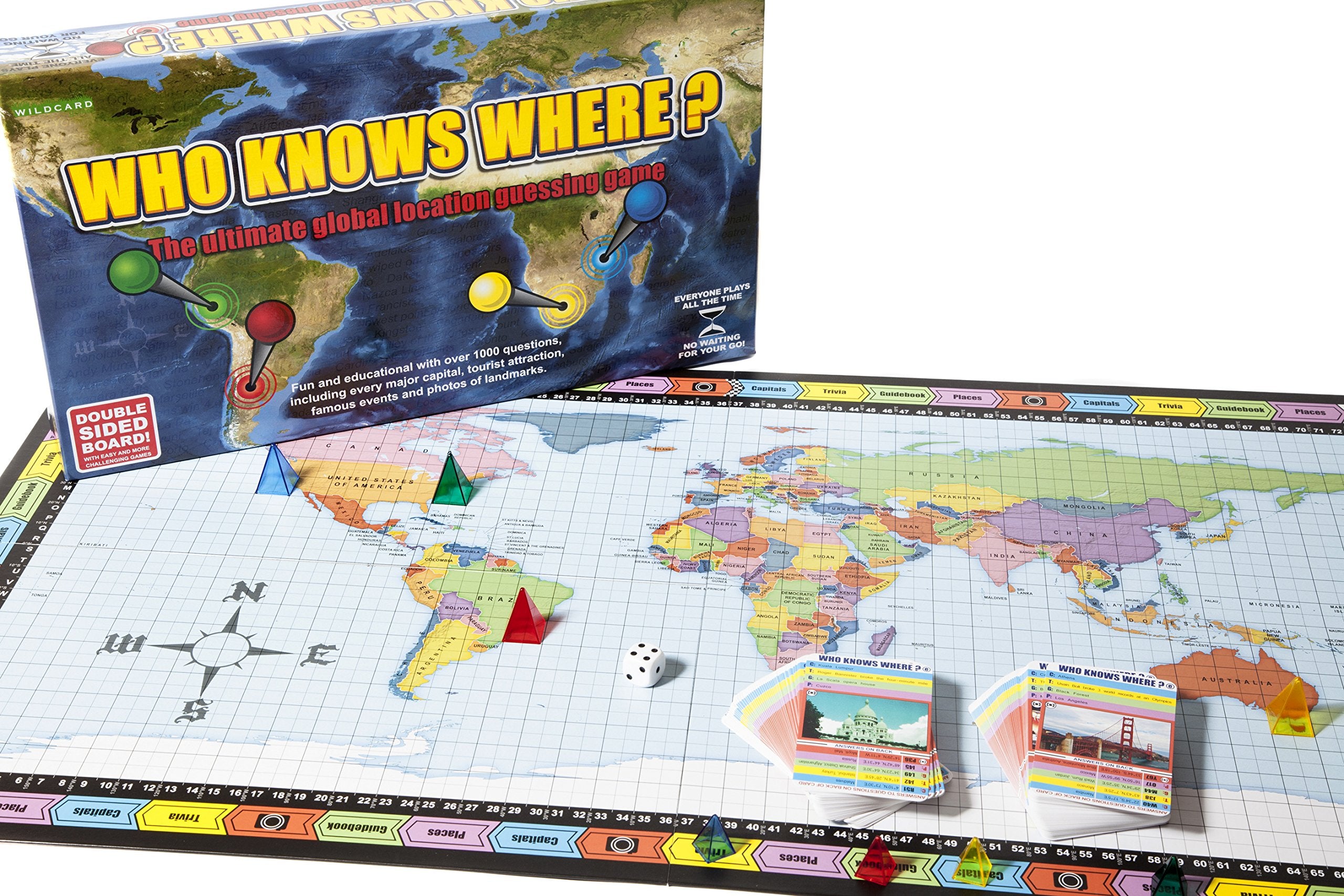 Wild Card Games Who Knows Where? satellite map image adds a tougher challenge