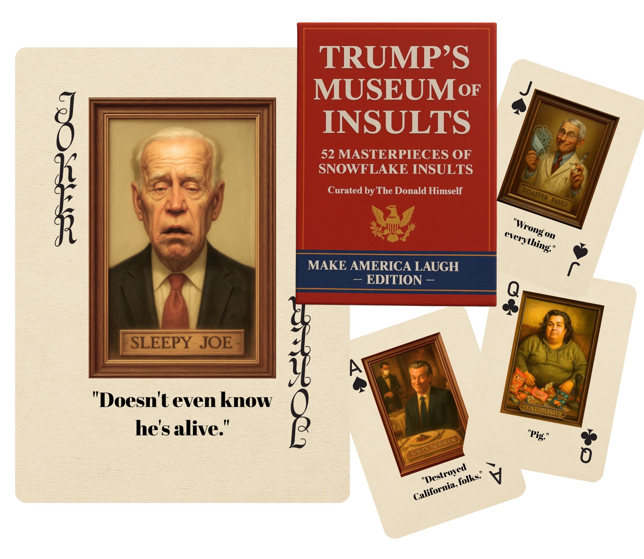 Wild Decks Trump insults deck image featuring parody insults for lively game nights.