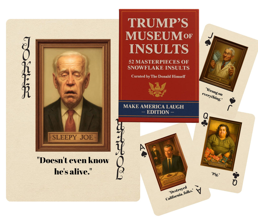Wild Decks Trump insults deck image featuring parody insults for lively game nights.