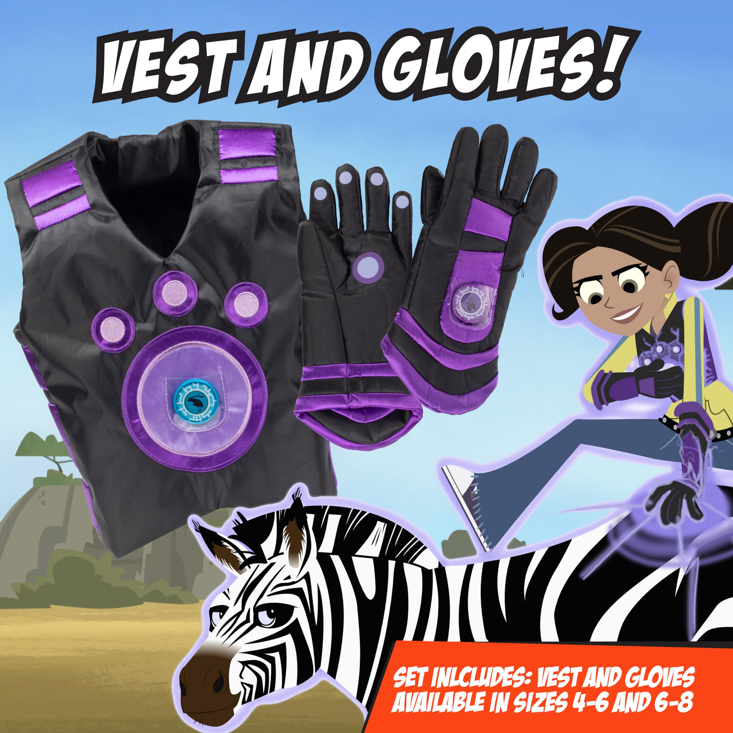 Wild Kratts Aviva disc holder integrated into vest for organization