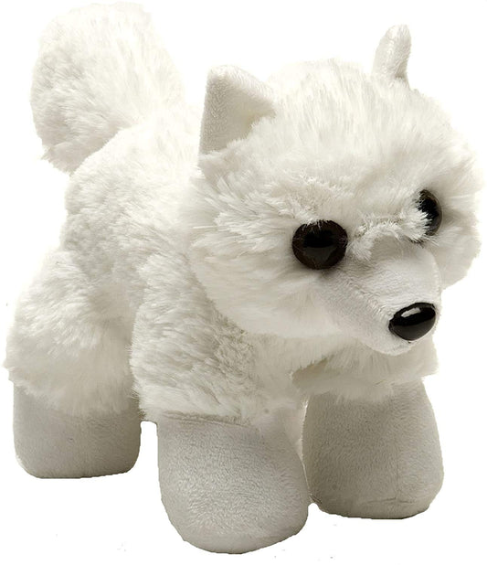 Wild Republic Arctic Fox Plush front view, soft fur ideal for cuddles and playtime.