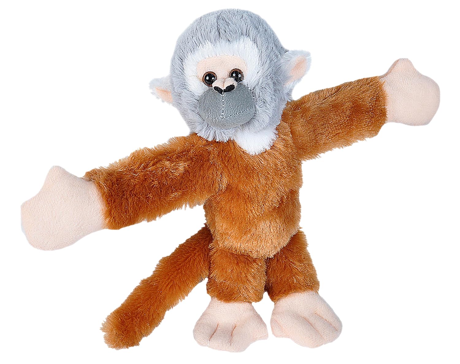 Wild Republic Huggers Squirrel Monkey plush with slap bracelet for on-the-go hugs.