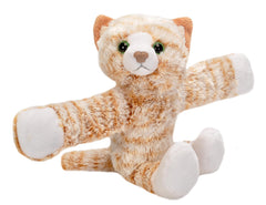 Wild Republic Huggers Tabby Cat Slap Bracelet—soft plush for portable hugs.