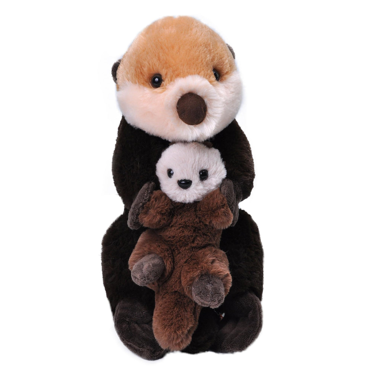Wild Republic mom and baby sea otter plush 12-inch cuddle toy with eco-friendly filling
