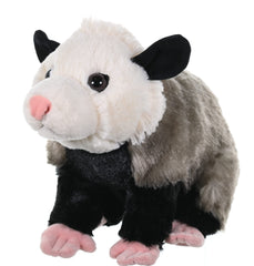 Wild Republic opossum plush close-up fur showcases lifelike details for pretend play.
