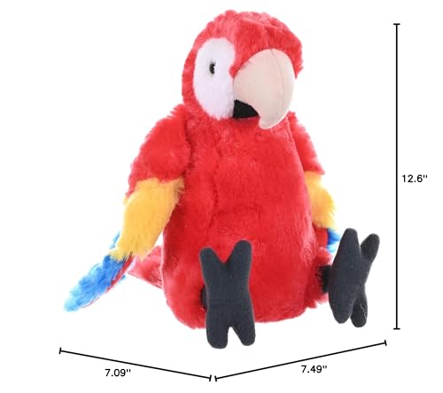 Wild Republic Scarlet Macaw Plush 8in size helps small hands explore.