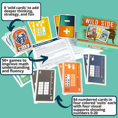 Wild Side Number Sense Cards homeschool setup for versatile at-home math games.