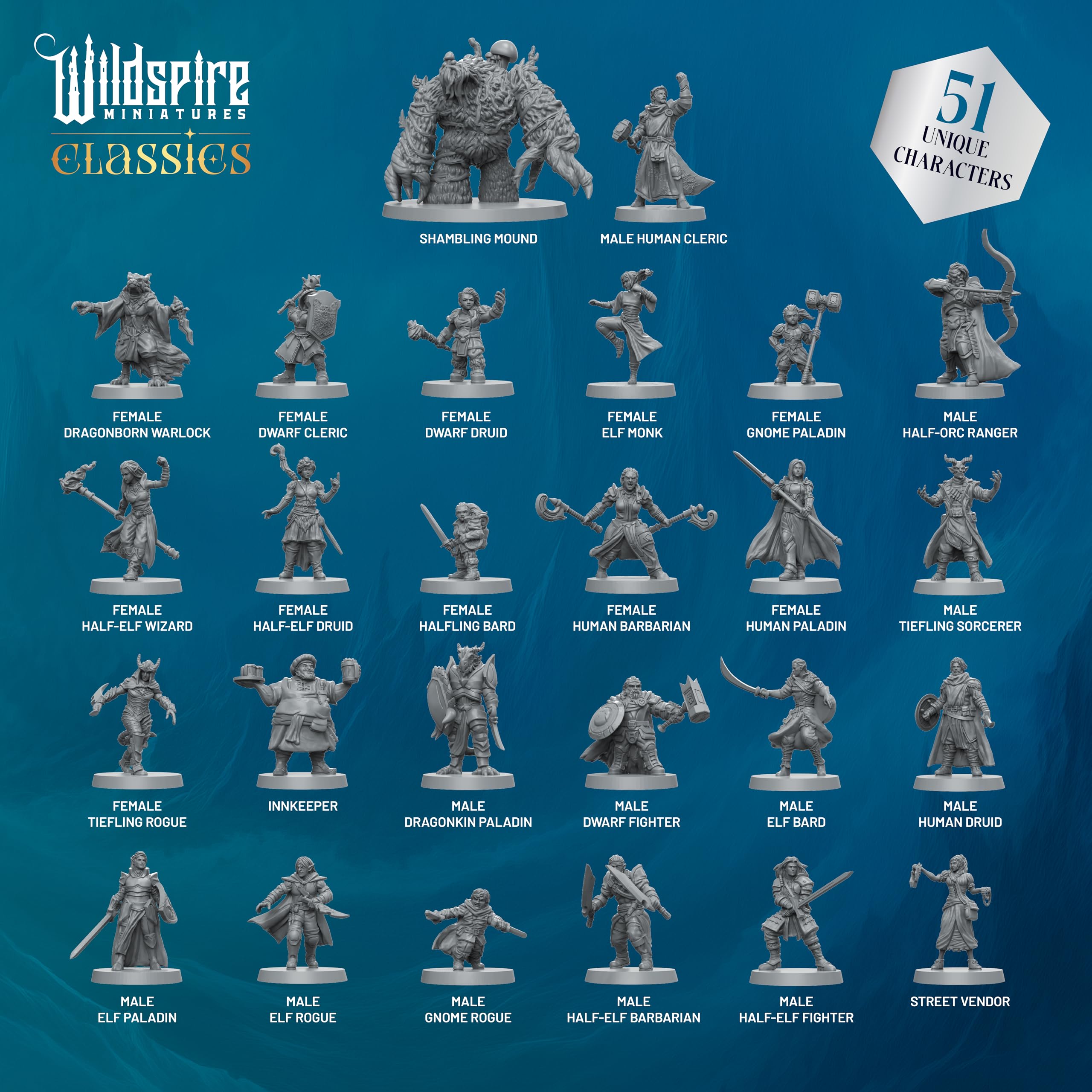 Wildspire Classic Heroes band miniature for quick army-building in games.