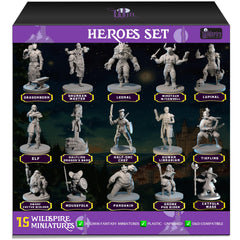 Wildspire hero miniatures bundle in dynamic poses for ready-to-play D&D sessions.