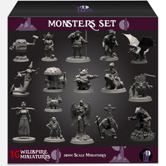 Wildspire Monsters Pack 28mm miniatures for D&D battles and quick setup.