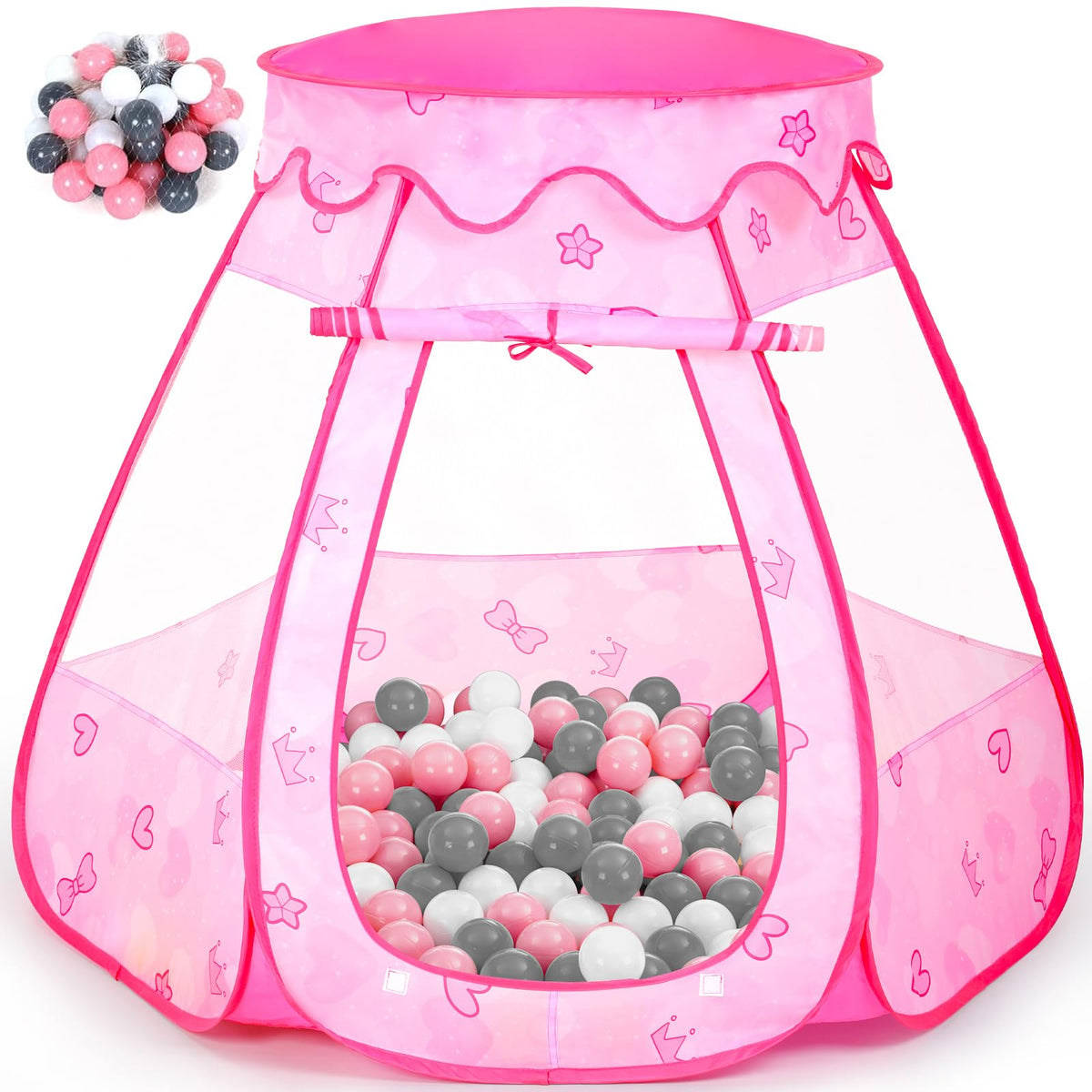 Wilhunter baby ball pit with 50 balls for sensory play indoors
