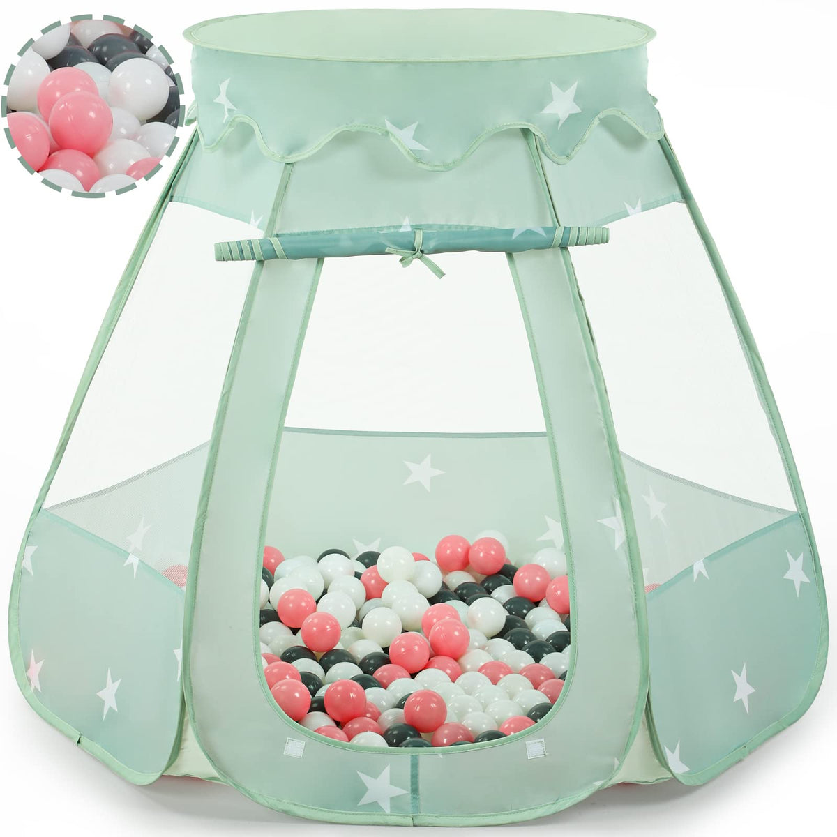 Wilhunter baby ball pit tent with 50 balls for sensory play at home.