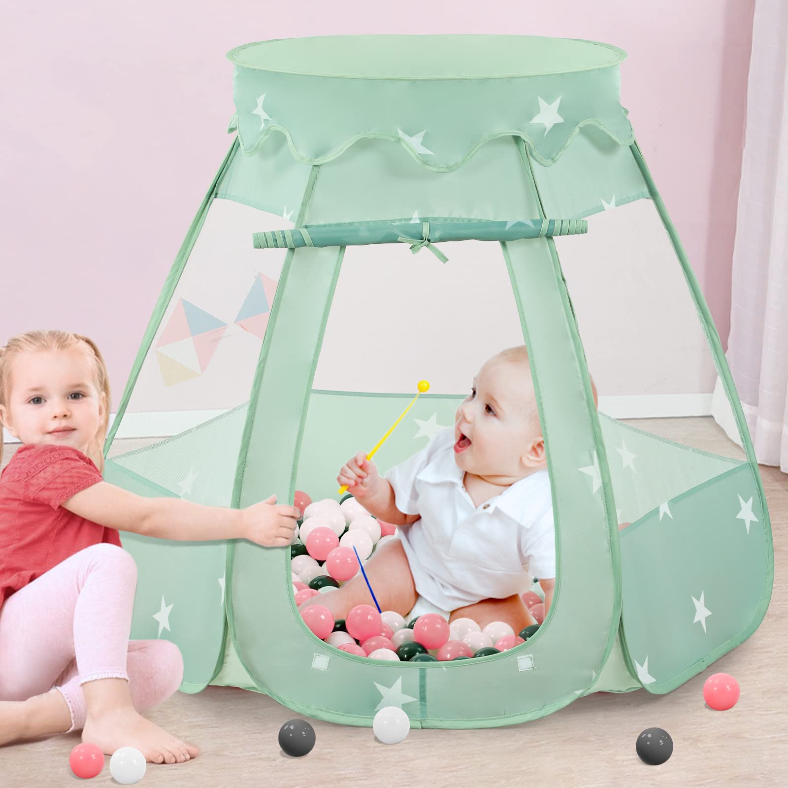 Wilhunter ball pit tent mesh ventilation keeps air circulating.