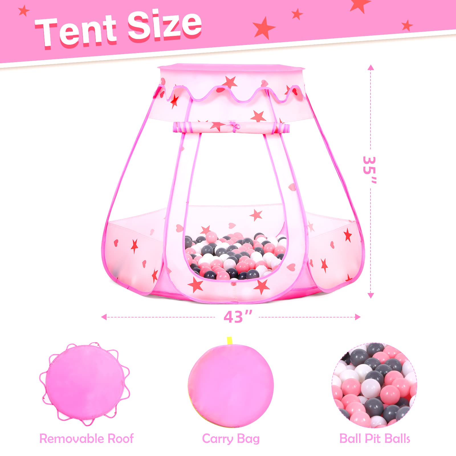 Wilhunter princess-themed play tent creates a cozy space for kids.