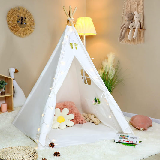 Wilhunter teepee tent indoor playhouse creates a private reading nook.