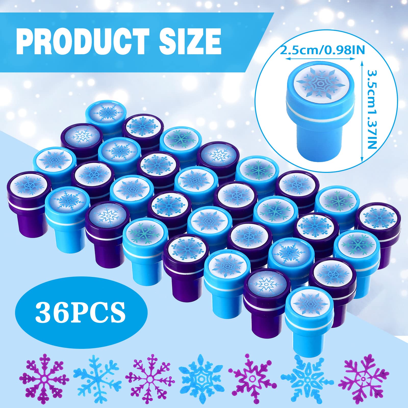 WILLBOND self-inking snowflake stamps deliver clean colored prints