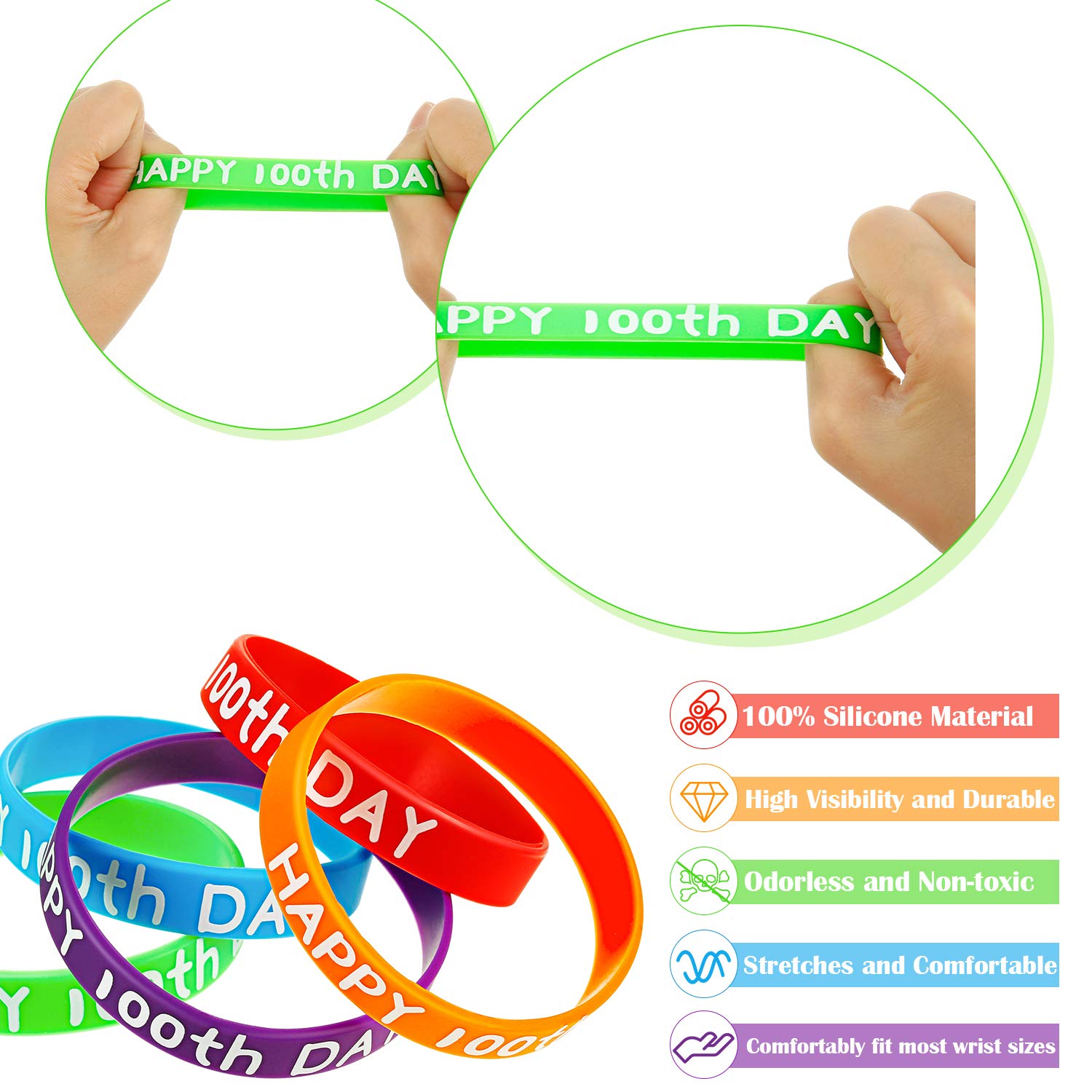 WILLBOND Silicone bracelets for classroom wear, comfortable and durable.