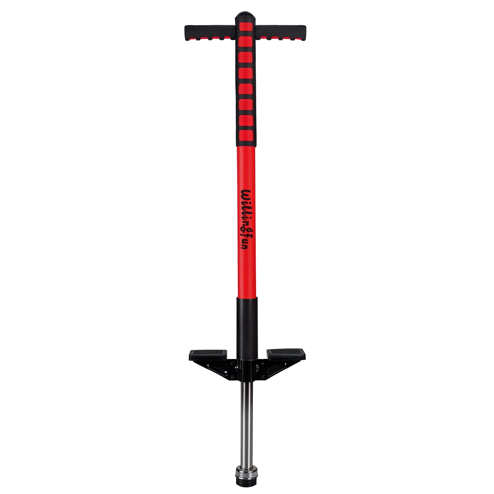 Willingfun pogo stick ready for beginner bounce, helping kids start bouncing confidently.