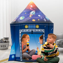 WillingHeart rocket tent fully assembled for group play and storytelling