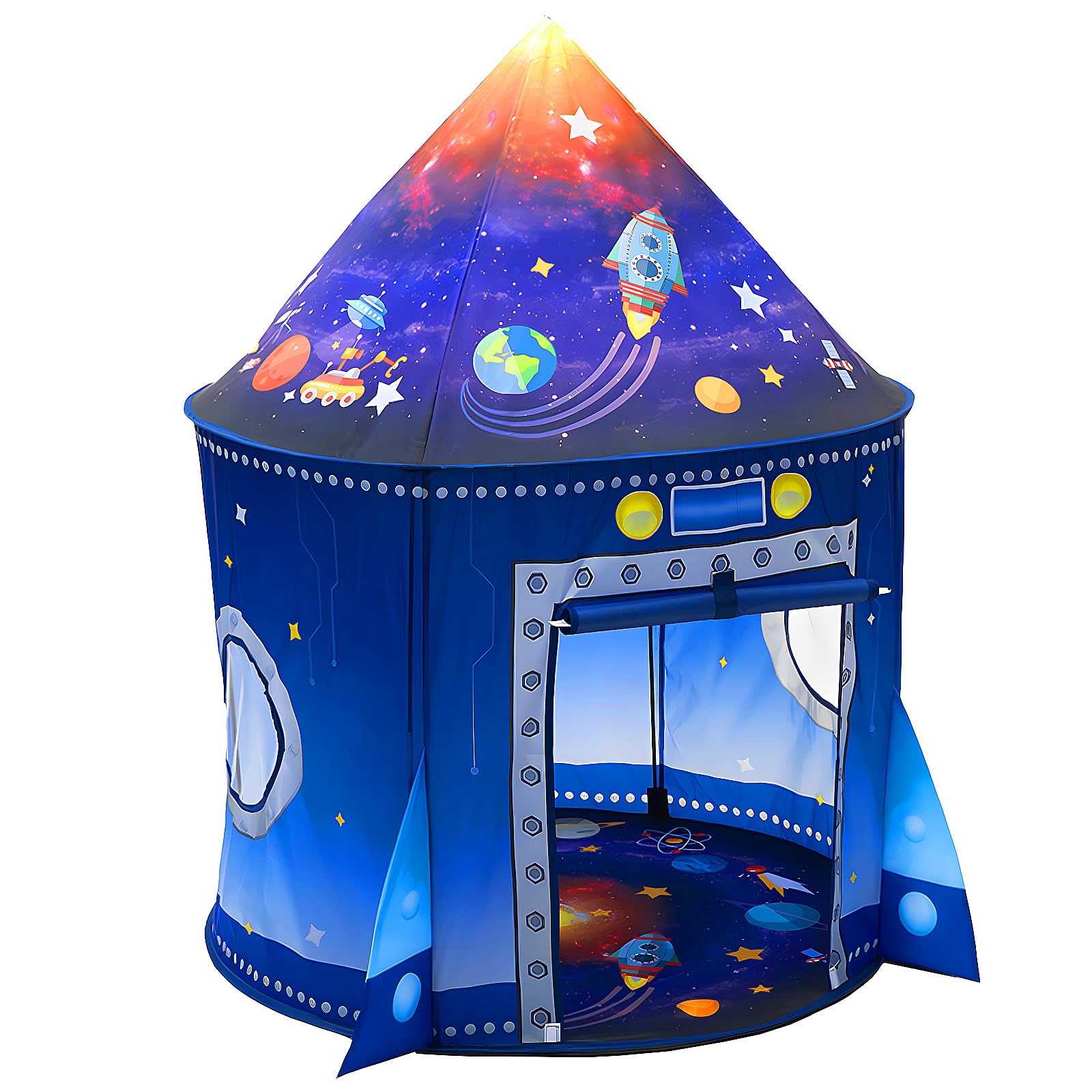 WillingHeart rocket tent opened for space adventure and imaginative play