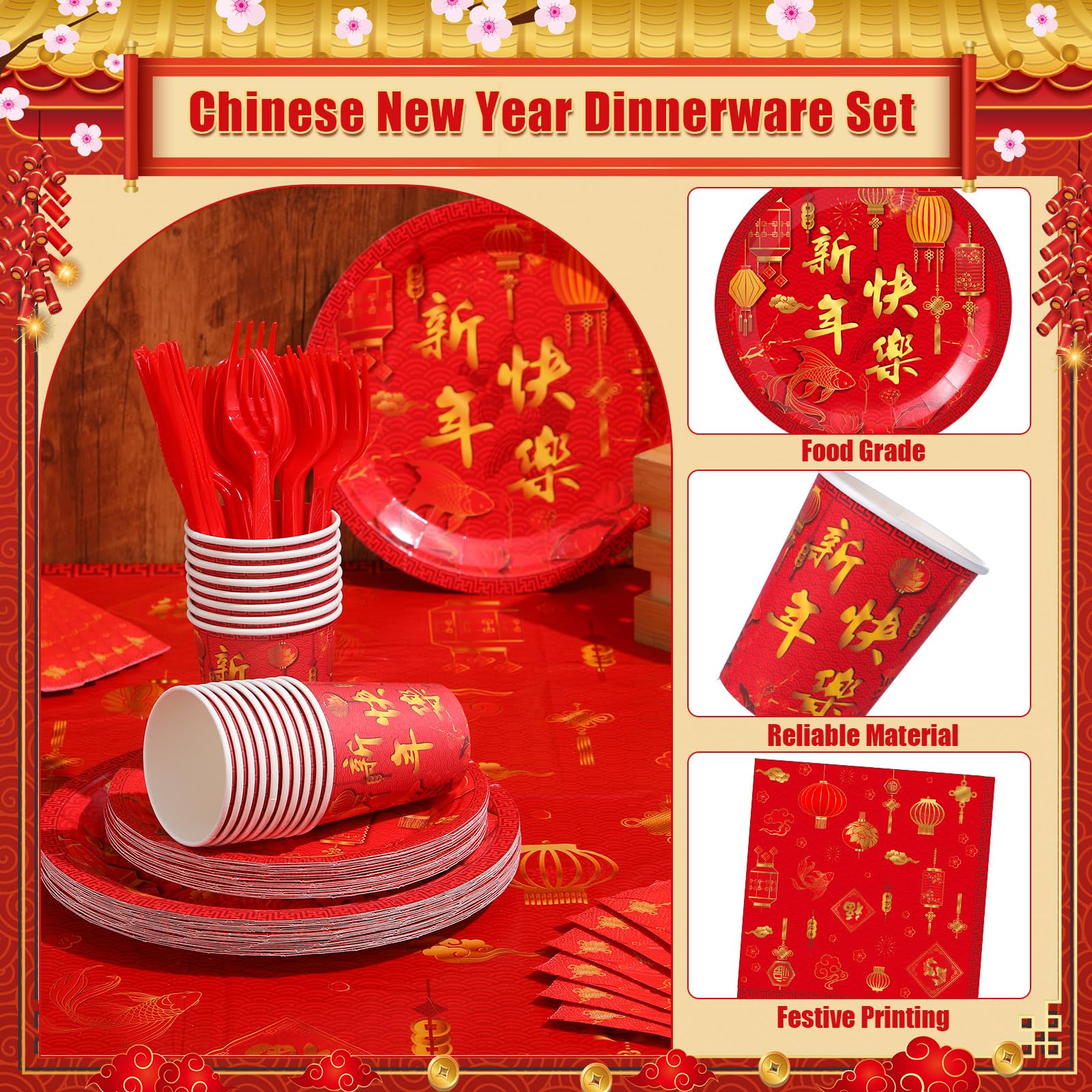 Willinglong 171 Pcs kit napkins offer soft absorbency and festive flair