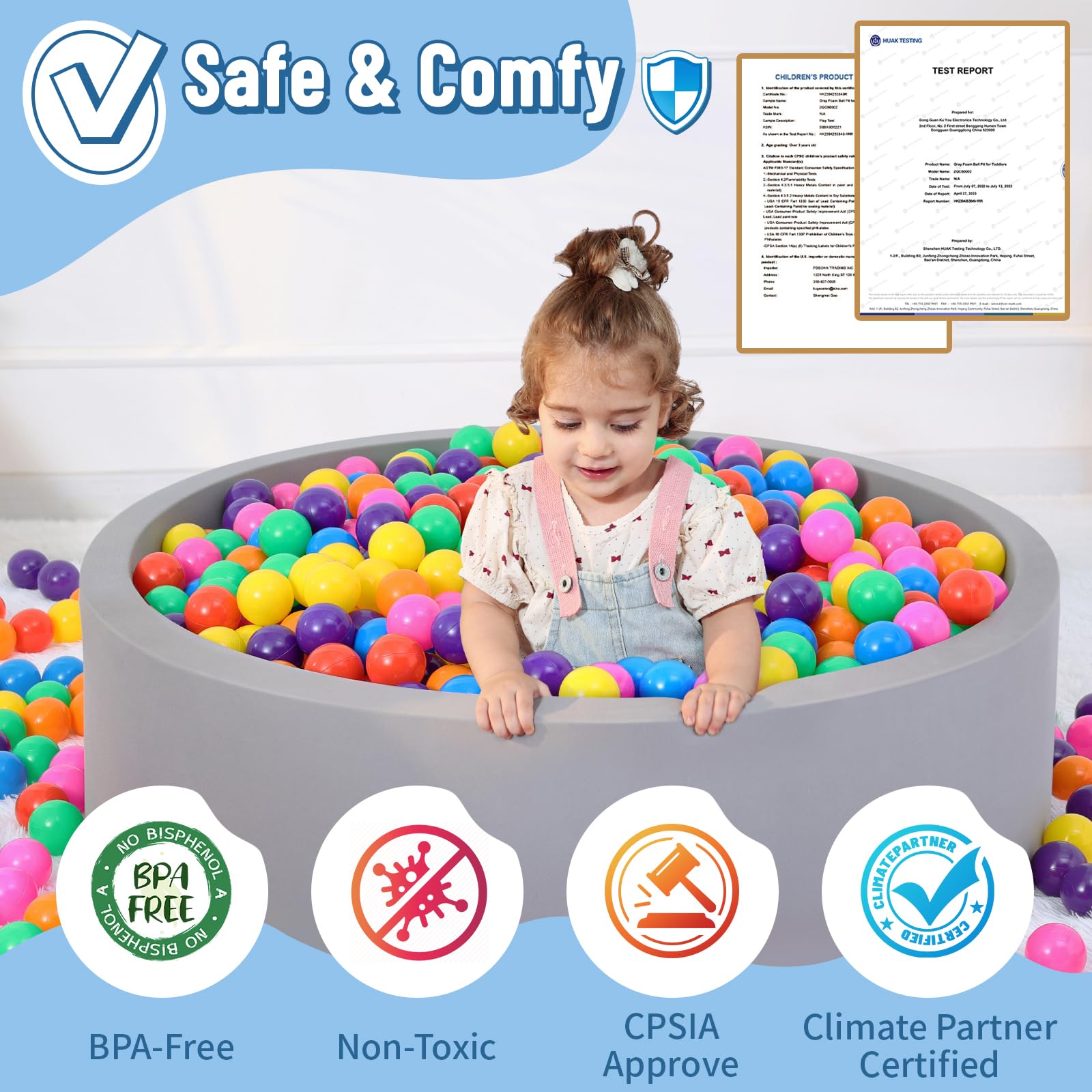 Soft memory foam walls cushion toddlers during safe, exploratory play.