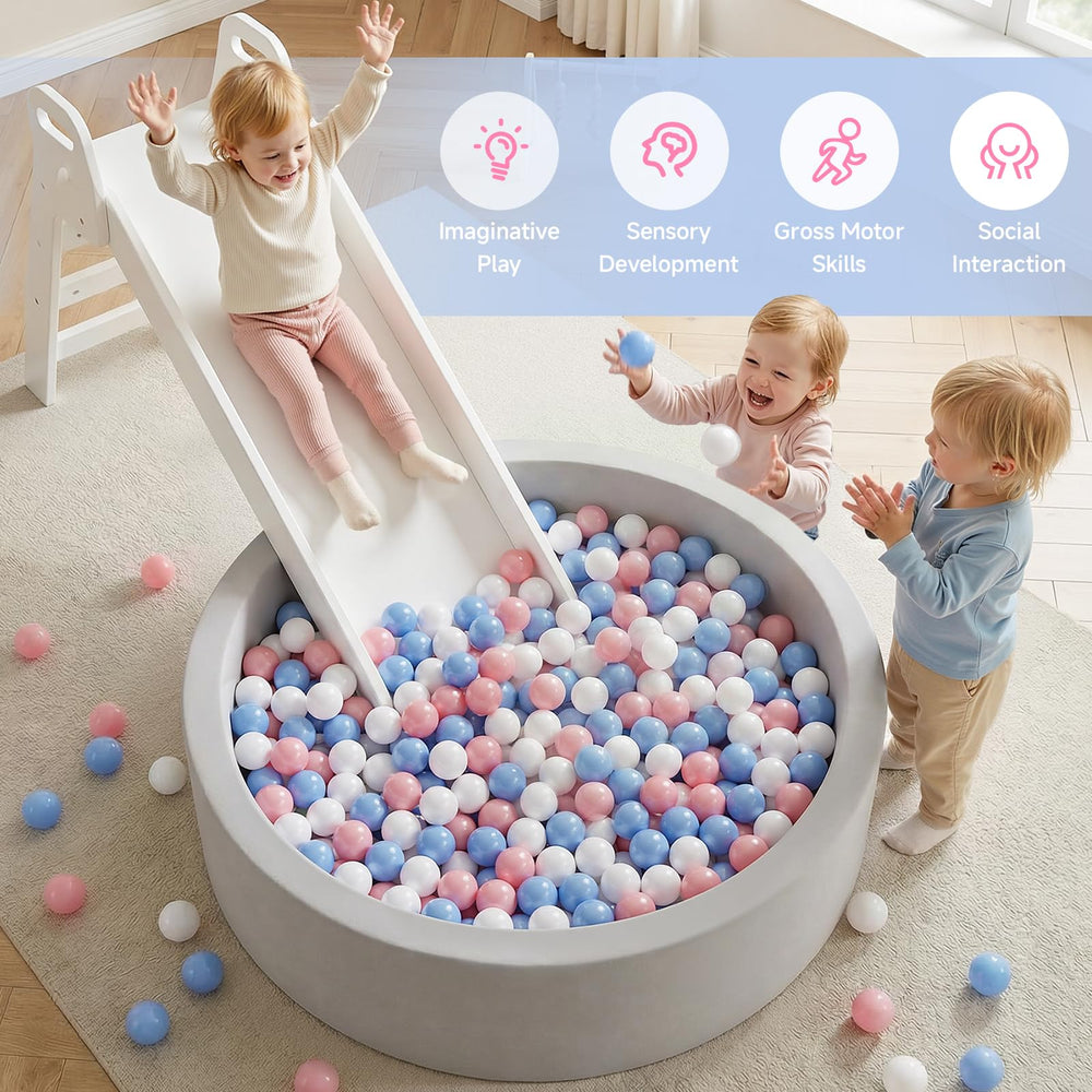 Gray Wilwolfer baby ball pit ideal for indoor-outdoor use
