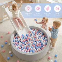 Gray Wilwolfer baby ball pit ideal for indoor-outdoor use