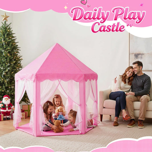 Wilwolfer Princess Castle Play Tent interior view, creates a private space for reading and rest
