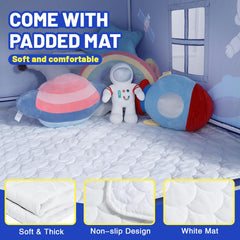 Wilwolfer Space Tent Rocket Pattern encourages pretend missions and imaginative play