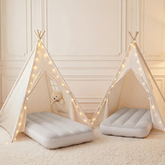 Wilwolfer tepee tent with inflatable airbed creates a cozy, portable sleep space for kids
