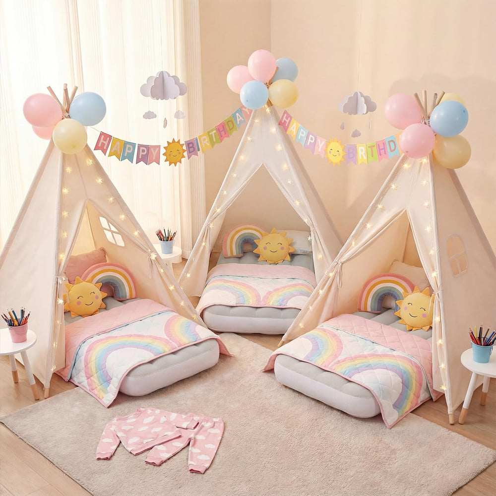 Wilwolfer tepee tent ideal for sleepovers and indoor play sessions