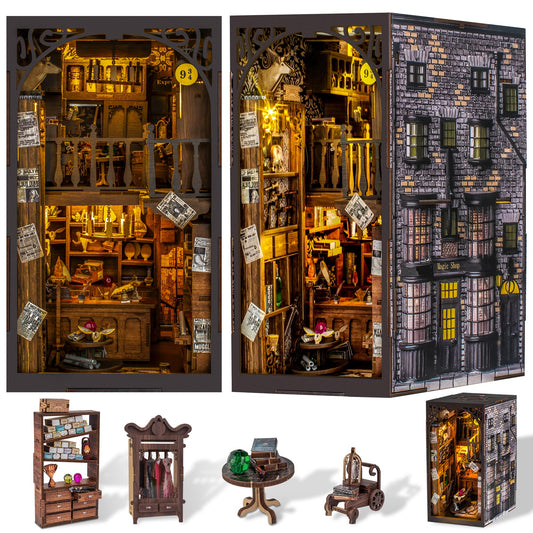 Wimlade DIY Book Nook Kit assembly scene showing magical detail for home decor.