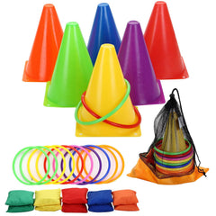 Win SPORTS 3 in 1 carnival outdoor cones for safe, vibrant obstacle courses.