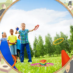 Win SPORTS ring toss set offers quick setup and versatile outdoor recreation.
