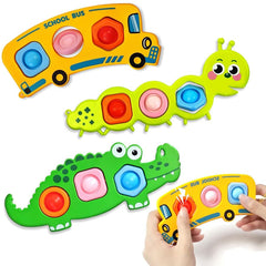 Winbar 3Pcs sensory baby toys showcase three push-pop bubbles for engaging play