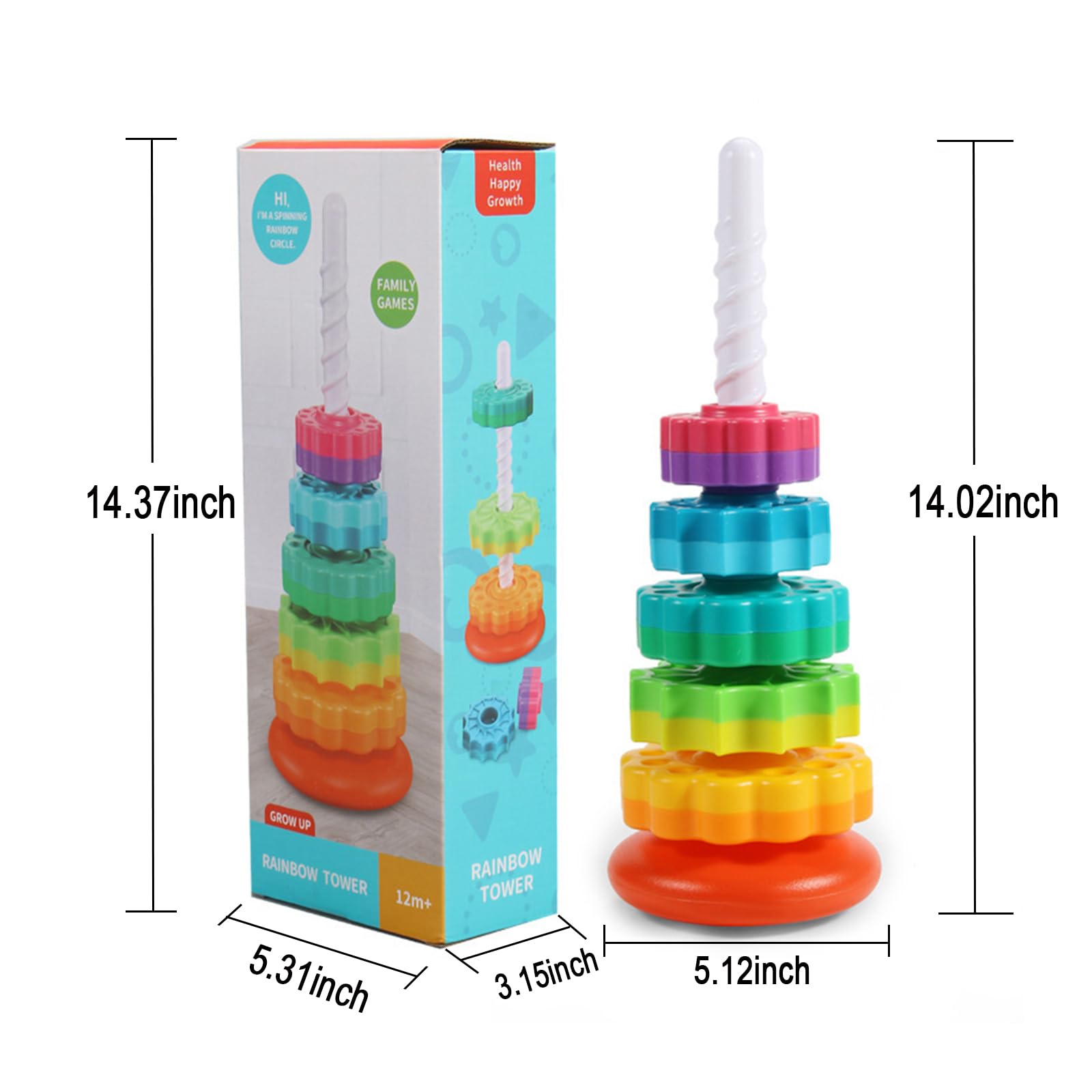 Winbar ABS plastic rotating discs provide safe, durable stacking components for little hands.
